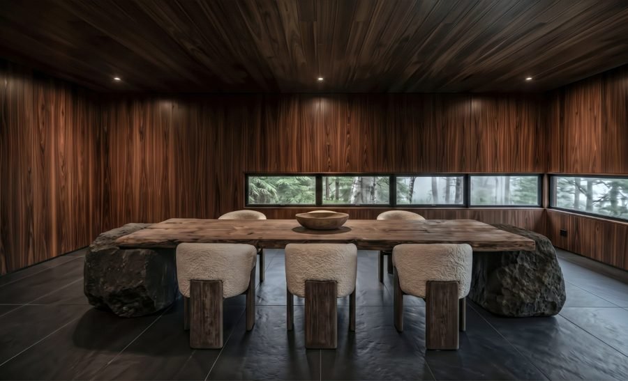 Comedor revestido en madera