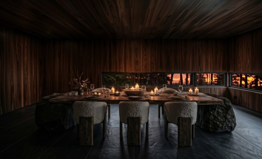 Comedor al atardecer
